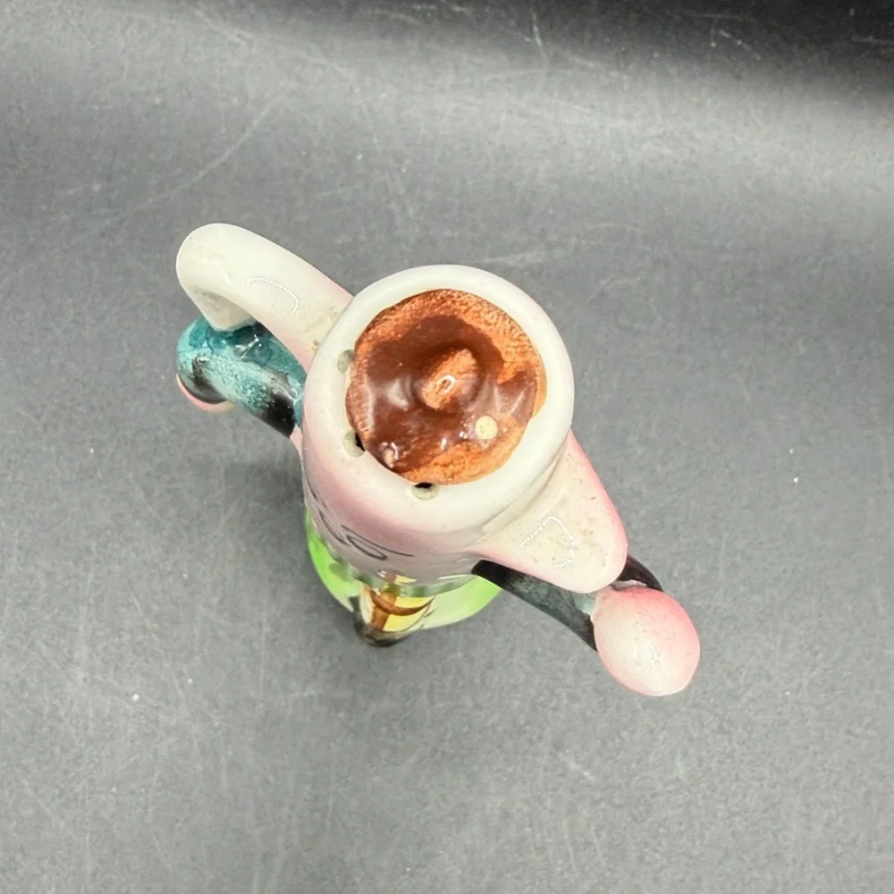 Vintage Hand Painted Anthropomorphic Coffee Pot Figure Ceramic Seasoning Shaker